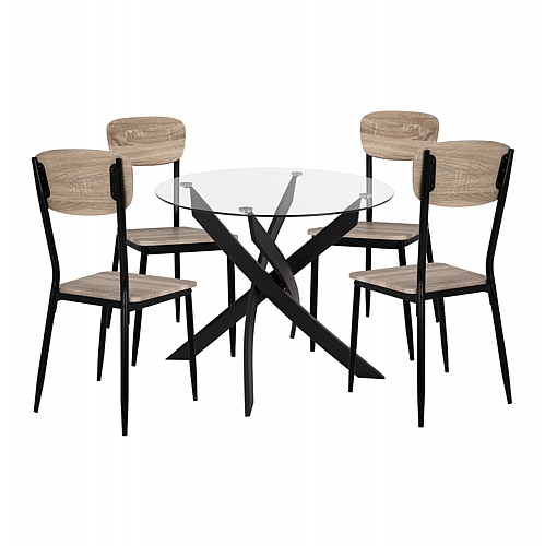 ΣΕΤ 5ΤΜΧ ΤΡΑΠΕΖΙ ΜΑΥΡΟ & ΚΑΡΕΚΛΕΣ SONAMA ΜΕ ΜΑΥΡΙΑ ΠΟΔΙΑ FB911072