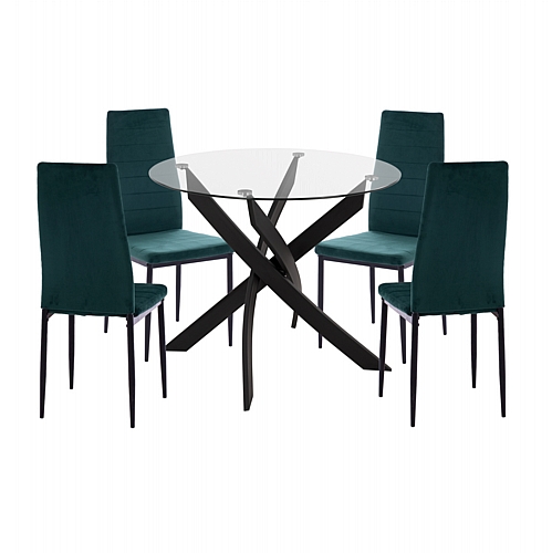 ΣΕΤ ΤΡΑΠΕΖΑΡΙΑΣ 5ΤΜΧ FB921199.03 ΓΥΑΛΙ--ΜΕΤΑΛΛΟ ΣΕ ΜΑΥΡΟ & ΒΕΛΟΥΔΟ ΚΥΠΑΡΙΣΣΙ