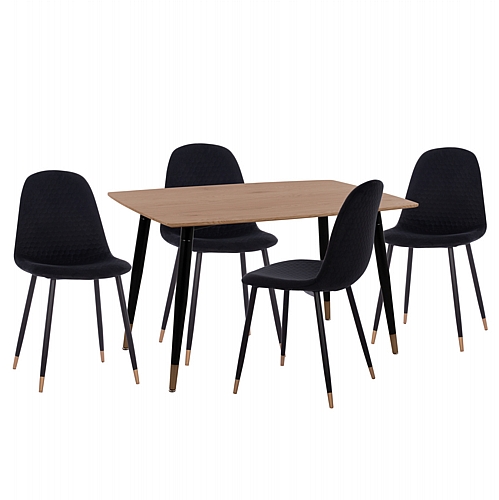 ΣΕΤ ΤΡΑΠΕΖΑΡΙΑΣ 5ΤΜΧ FB911196.09 MDF TOP-ΒΕΛΟΥΔΟ & ΜΕΤΑΛΛΟ ΣΕ ΜΑΥΡΟ