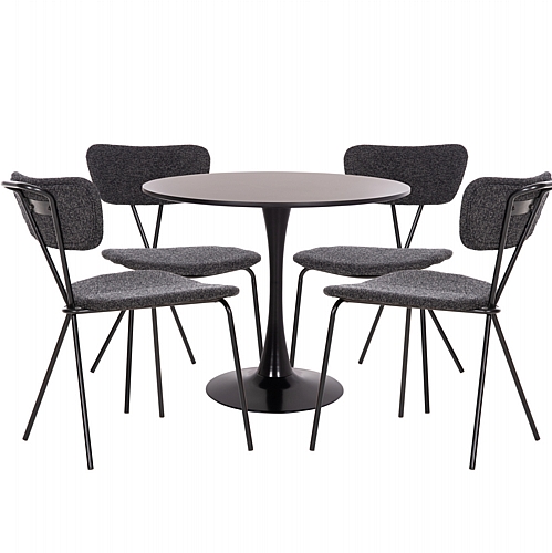 ΣΕΤ ΤΡΑΠΕΖΑΡΙΑΣ 5ΤΜΧ FB921200 MDF TOP & ΜΕΤΑΛΛΟ ΜΑΥΡΟ-ΣΚΟΥΡΟ ΓΚΡΙ ΥΦΑΣΜΑ