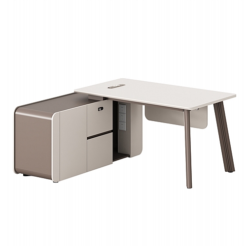 ΓΡΑΦΕΙΟ ΑΡΙΣΤΕΡΗ ΓΩΝΙΑ FB918272L ΜΕΛΑΜΙΝΗ ΕΚΡΟΥ-ΑΝΟΙΧΤΟ ΚΑΦΕ 160x145x75Υεκ